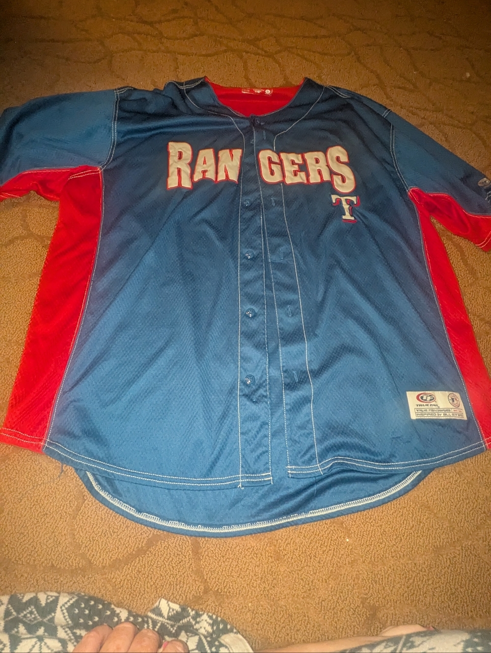 Majestic GENUINE MERCHANDISE TEXAS RANGERS Baseball Jersey 2XL XXL